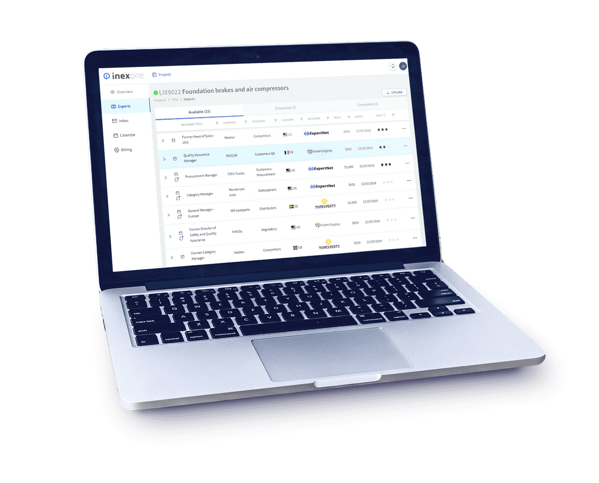 A laptop with the Inex One expert network aggregator